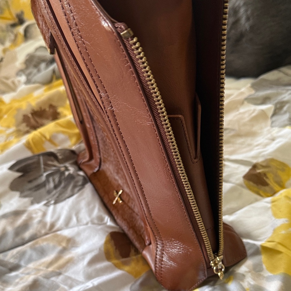 Pour La Victoire Large Tote Bag in Leather and Pony Hair brown with gold accents - Picture 14 of 15